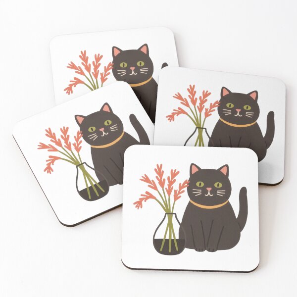 Item preview, Cute funny chubby kitty guards a gladiolus in a glass vase. designed and sold by SaraSumi.