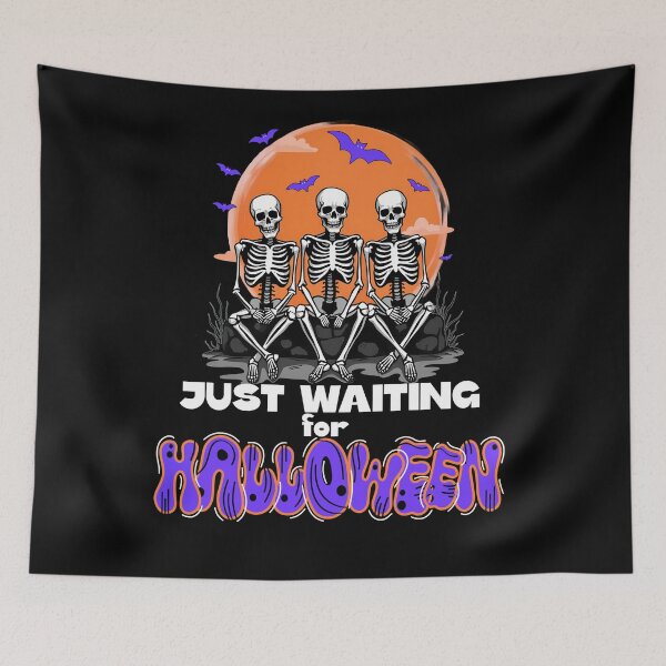Item preview, Just Waiting for Halloween, Skeleton Waiting designed and sold by orangeblue21.