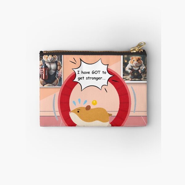 Item preview, cute gym hamster with text i have GOT to get stronger also there is buff hamsters in frames designed and sold by cherrytheory.
