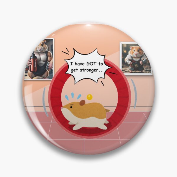 Item preview, cute gym hamster with text i have GOT to get stronger also there is buff hamsters in frames designed and sold by cherrytheory.