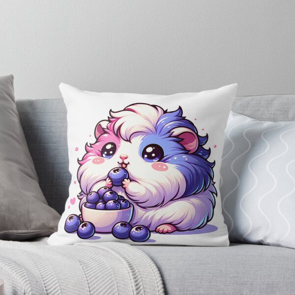 Artikelvorschau, Süßestes, pummeliges kleines Meerschweinchen, das Blaubeeren isst. Aufkleber und mehr entworfen und verkauft von CRandRRstickers.