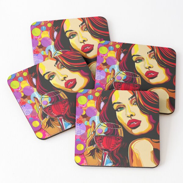 Item preview, Wine Girl Pop Art 4 designed and sold by AstroRisq.