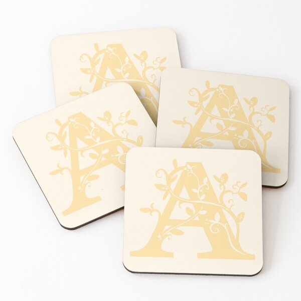 Item preview, Yellow Capital Letter A With Vines V2 designed and sold by Victoria Lehnard.
