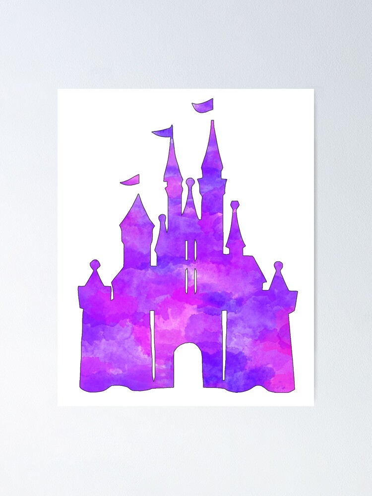 Disneyworld Cinderella's Castle Disney Art Illustration Watercolor Bedroom  Nursery Decor 