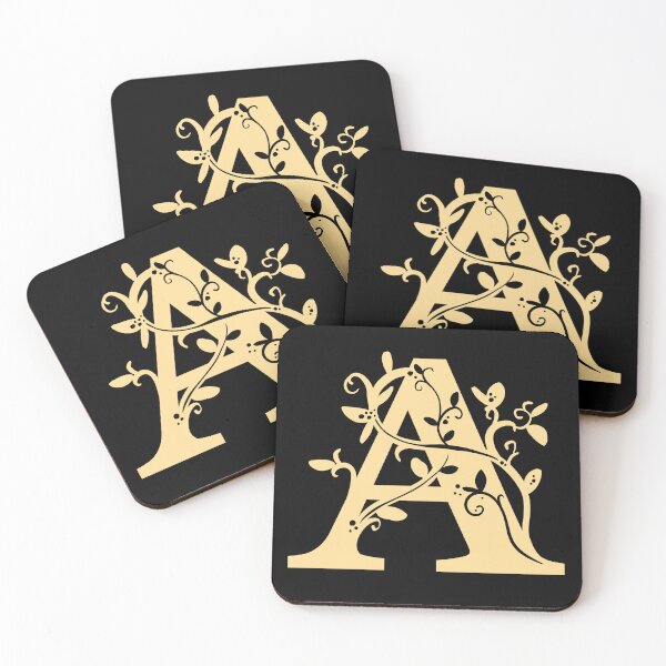 Item preview, Yellow Capital Letter A With Vines V3 designed and sold by Victoria Lehnard.