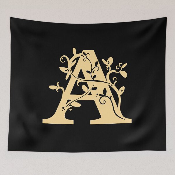 Item preview, Yellow Capital Letter A With Vines V3 designed and sold by Victoria Lehnard.