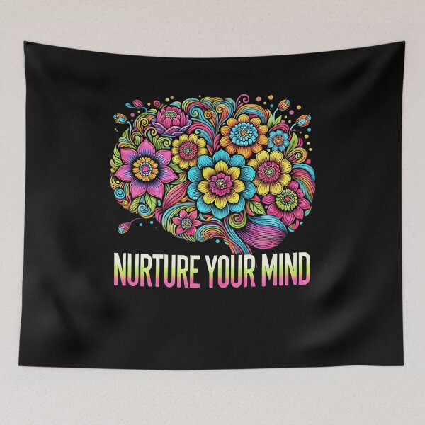 Item preview, Vibrant 'Nurture Your Mind' Mental Health and Mindfulness Art designed and sold by Noussairox.