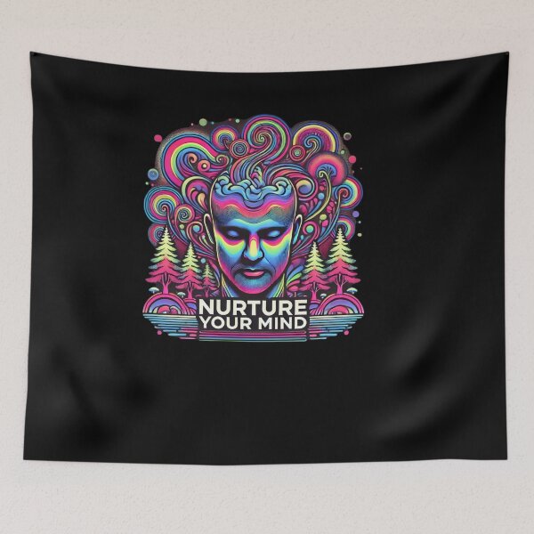 Item preview, Vibrant 'Nurture Your Mind' Mental Health and Mindfulness Art designed and sold by Noussairox.