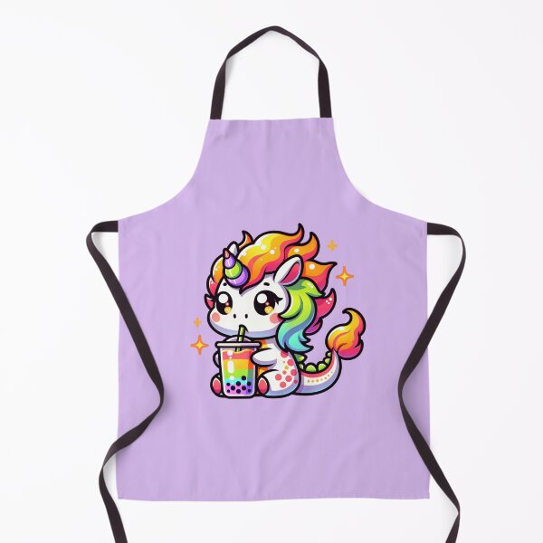 Item preview, unicorn fire dragon drinking rainbow boba sticker and more designed and sold by CRandRRstickers.