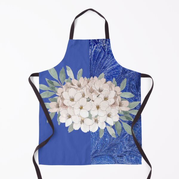 Item preview, White Petal Bouquet on Blue Background designed and sold by WhiteSoftPetals.