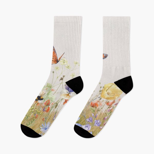 Item preview, Springtime Flora Bumblebees and Monarchs designed and sold by WhiteSoftPetals.