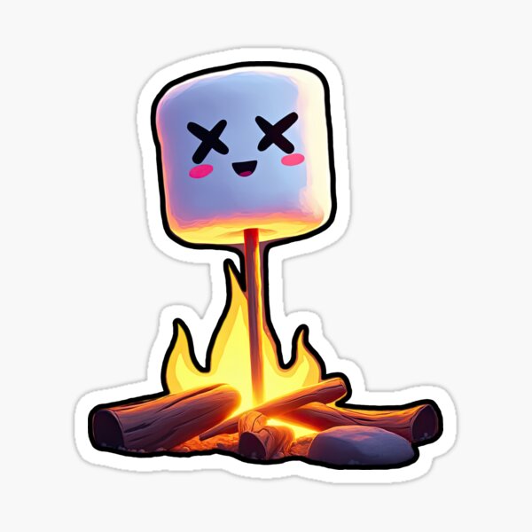 Let's Get Toasted Marshmallow Camp Fire Decal Sticker - 5.5x5 Inch Vinyl For Cars Laptop