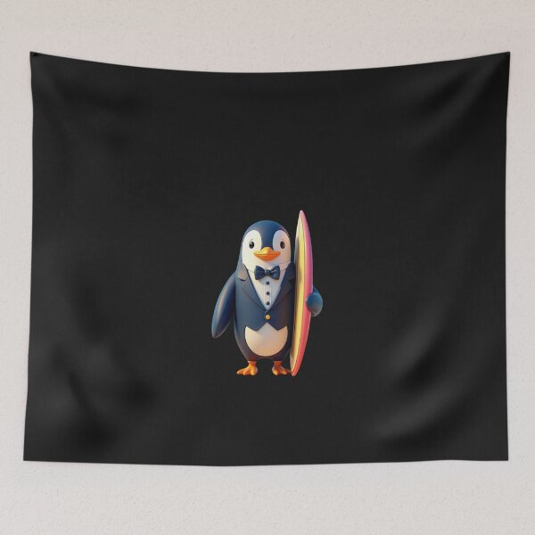Item preview, Penguin Surfer in Tuxedo designed and sold by eliteandhonor.