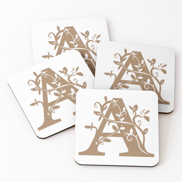Item preview, Brown Capital Letter A With Vines designed and sold by Victoria Lehnard.
