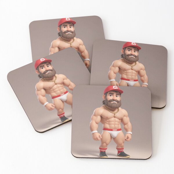 Item preview, BrawnyAi Jock Mascot with Red Cap and Sneakers designed and sold by BrawnyAi.