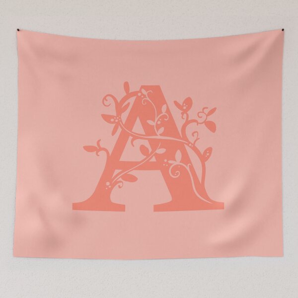 Item preview, Red Capital Letter A With Vines V2 designed and sold by Victoria Lehnard.