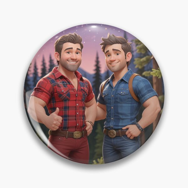 Artikelvorschau, BrawnyAi Lumberlandias Holzfällerpaar beim nächtlichen Wandern entworfen und verkauft von BrawnyAi.