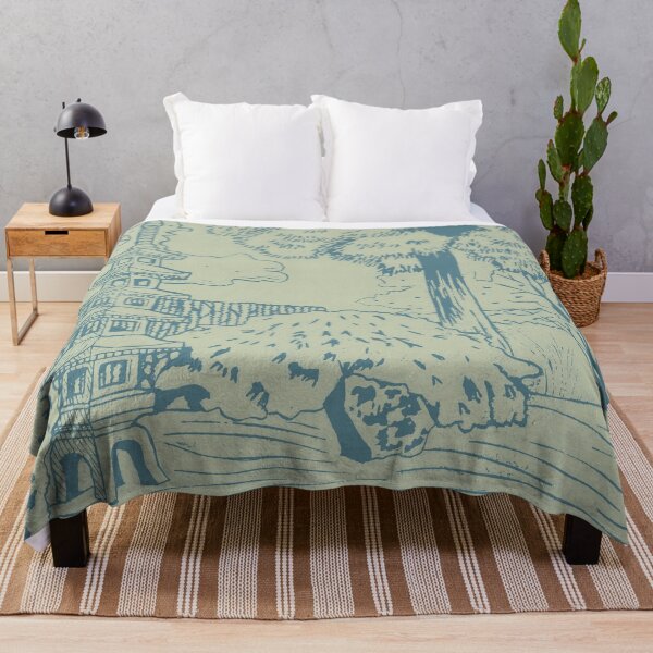 Item preview, Japanese Garden with Pagoda Linocut Print - Peacock + Tea designed and sold by Irene Estelle.