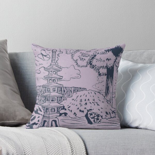 Item preview, Japanese Garden with Pagoda Linocut Print - Dusk + Dust designed and sold by Irene Estelle.