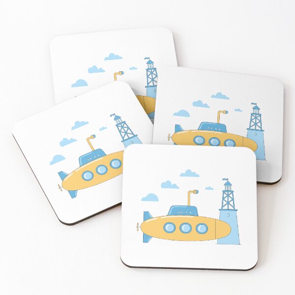 Item preview, Submarine near a research station doodle illustration designed and sold by rasagamastore.