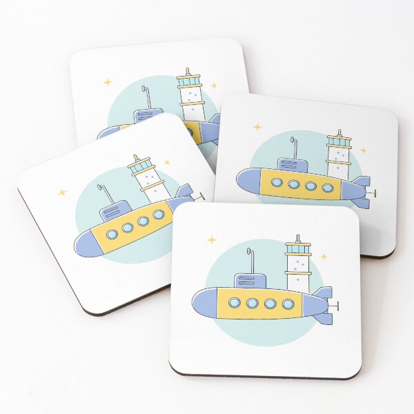 Item preview, Submarine near a research station doodle illustration designed and sold by rasagamastore.