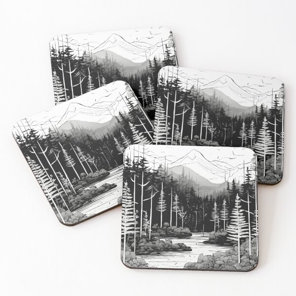 Item preview, Modern minimalist logo line art forest designed and sold by catcurio.