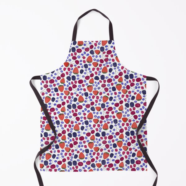 Item preview, Red, White, and Blueberry - a fun hand drawn pattern of summer strawberries, raspberries, blackberries, and blueberries designed and sold by Remy-and-Clyde.