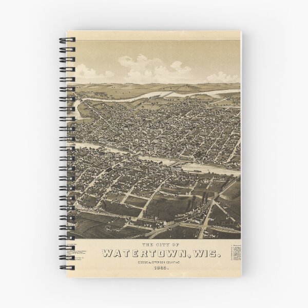 Item preview, Aerial View of Watertown, Wisconsin (1885) designed and sold by allhistory.