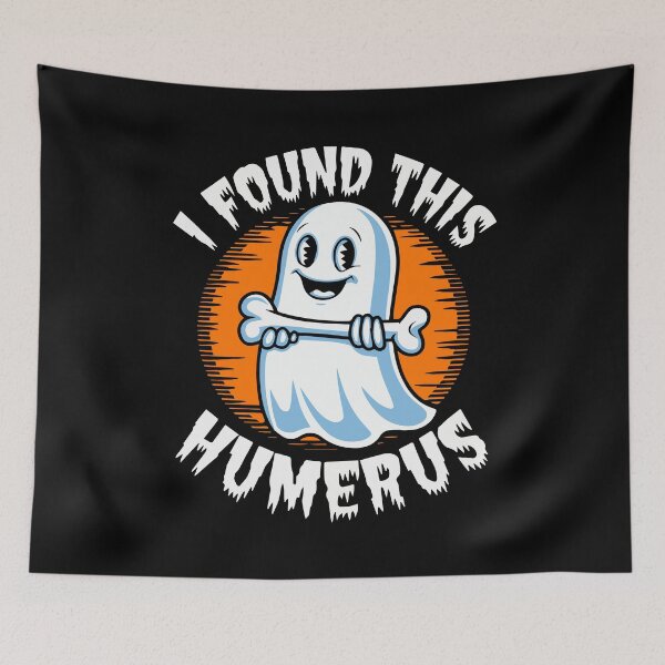 Item preview, Found this humerus Funny Halloween Ghost with Bone and Pun designed and sold by w1ckerman.