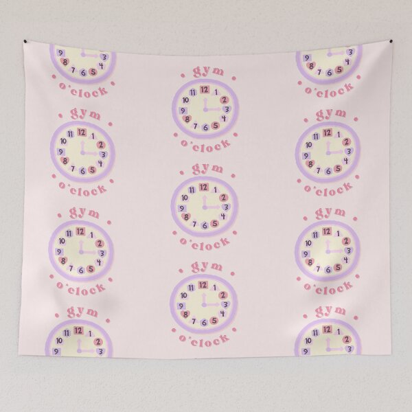 Item preview, cute gym clock with text gym o clock designed and sold by cherrytheory.