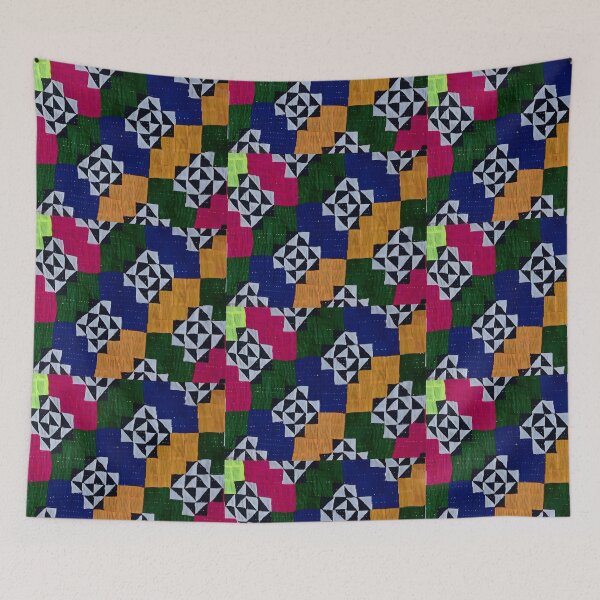Item preview, Sindhi Rilli Design - Ralli - Relhi Art From Sindh. Ralli colorful wall Hanging. Sindhi Quilt Design Art Piece. Sinti - Romani - Roma - gypsy designed and sold by TheNatureTalent.