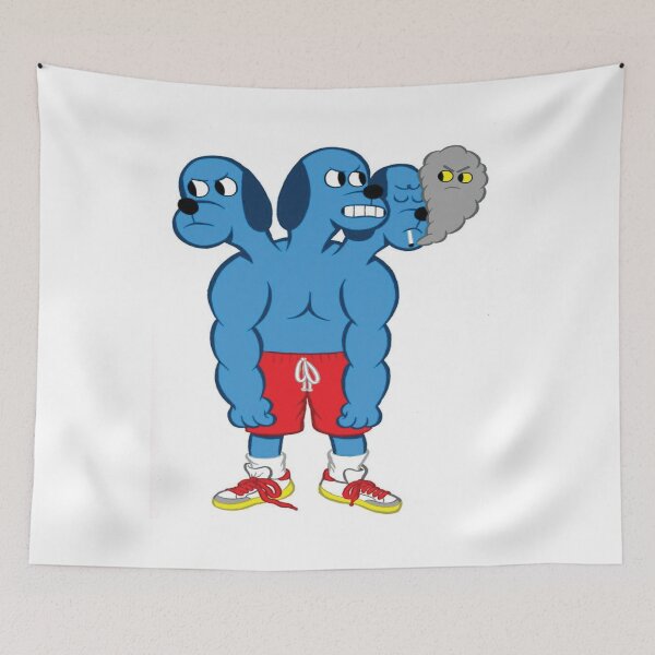 Item preview, Triple-Headed Dog with Cartoon Muscles	 designed and sold by thrasherbald.