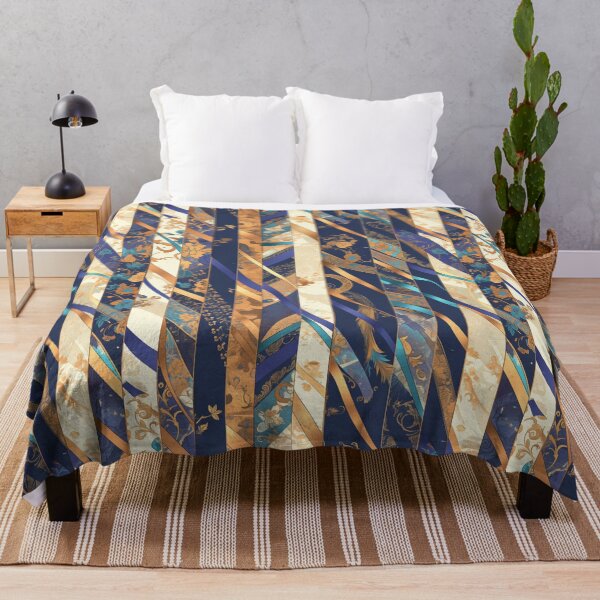 Item preview, Blue & Golden Ribbons | Seamless designed and sold by Unrooted.