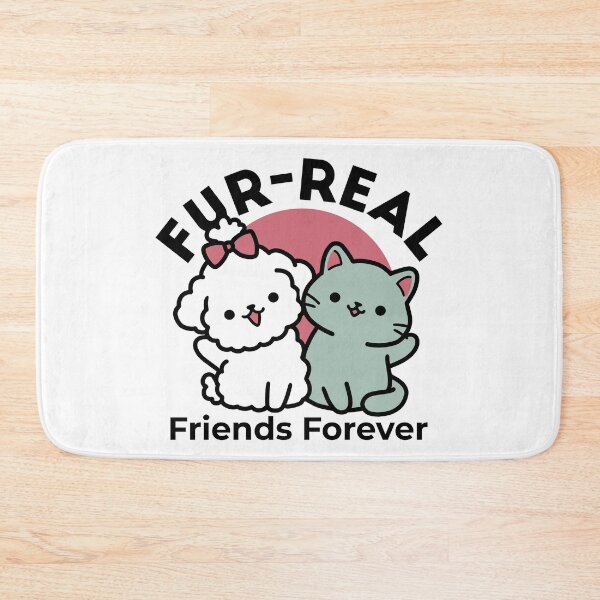 Item preview, Cute Cat & Dog 'Fur-Real Friends Forever' Design designed and sold by Trio-in-Forest.