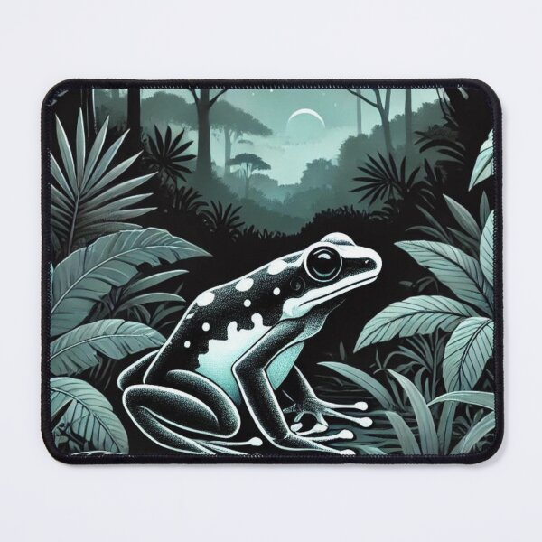 Item preview, Moonlit Jungle Reed Frog in Dense Foliage designed and sold by NocturnalNook.