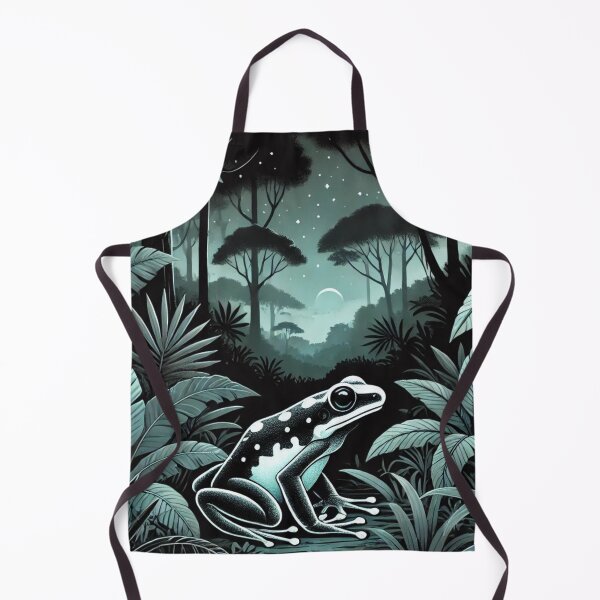 Item preview, Moonlit Jungle Reed Frog in Dense Foliage designed and sold by NocturnalNook.
