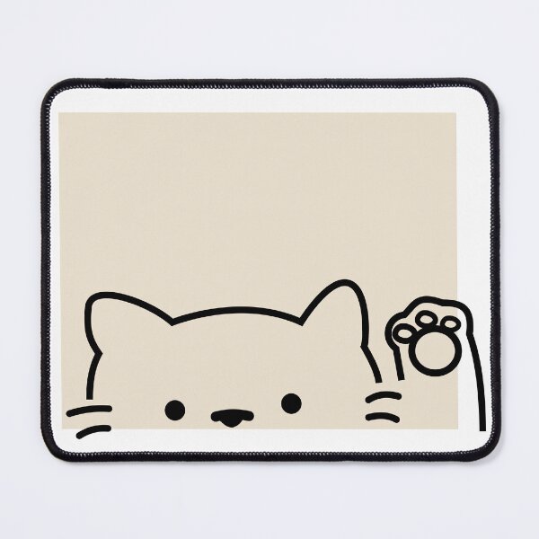 Item preview, Cute Cat Waving - Minimalist Line Art with Beige Background designed and sold by Lu7u.