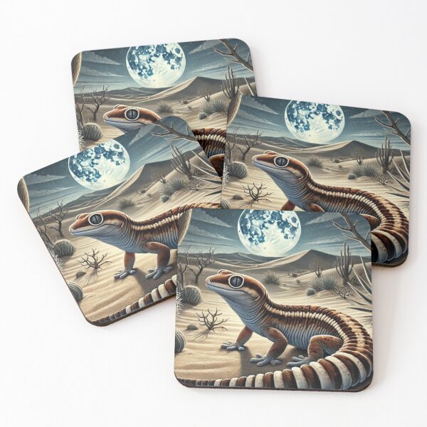 Item preview, Moonlit Desert African Fat-Tailed Gecko Illustration designed and sold by NocturnalNook.
