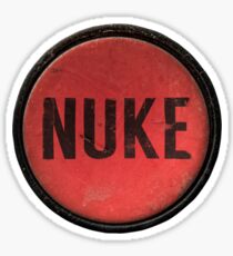 Red Nuke Button Sticker