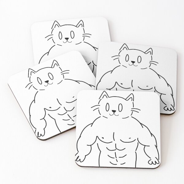 Item preview, muscle cat doodle designed and sold by jwaalaa.