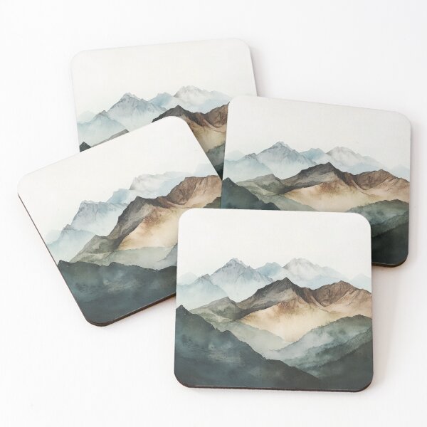 Item preview, Watercolor Mountains Design, Landscape Wall Art designed and sold by NicolasGlowArt.