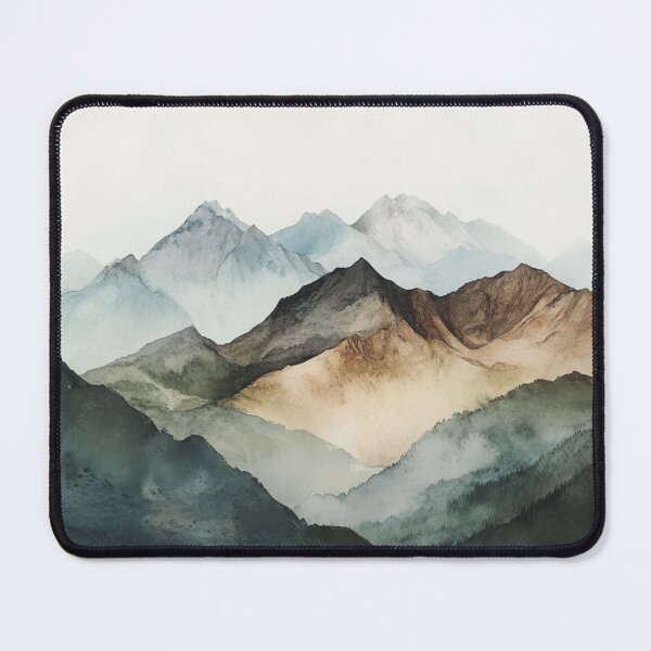 Item preview, Watercolor Mountains Design, Landscape Wall Art designed and sold by NicolasGlowArt.