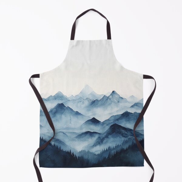 Item preview, Blue Watercolor Mountains Landscape designed and sold by NicolasGlowArt.