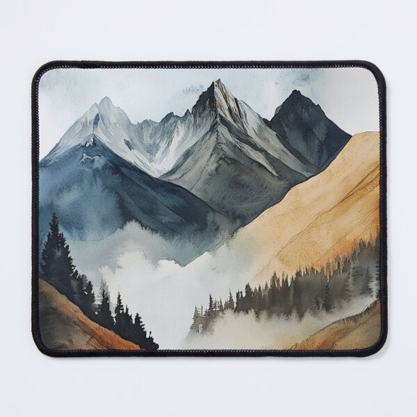 Item preview, Watercolor Landscape Of Mountains, Wall Art designed and sold by NicolasGlowArt.