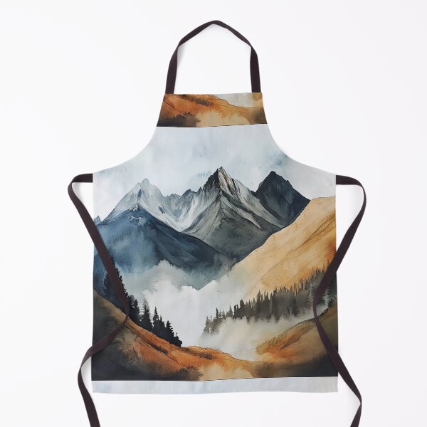 Item preview, Watercolor Landscape Of Mountains, Wall Art designed and sold by NicolasGlowArt.