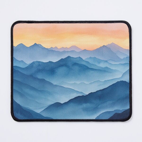 Item preview, Watercolor Mountaind Design, Mountains Landscape designed and sold by NicolasGlowArt.