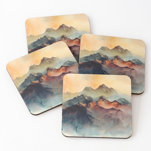 Item preview, Colorful Watercolor Mountians Landscape designed and sold by NicolasGlowArt.