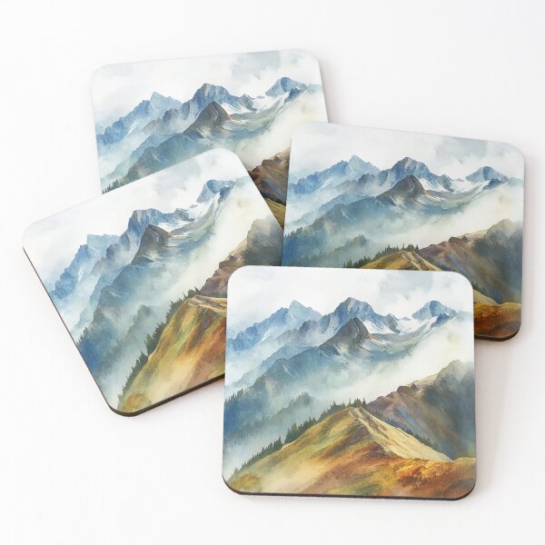 Item preview, Colorful Mountains Design Watercolor, Wall Art designed and sold by NicolasGlowArt.