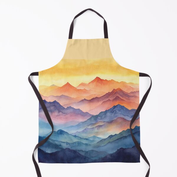 Item preview, Watercolor Colorful Mountains Landscape, Wall Art designed and sold by NicolasGlowArt.