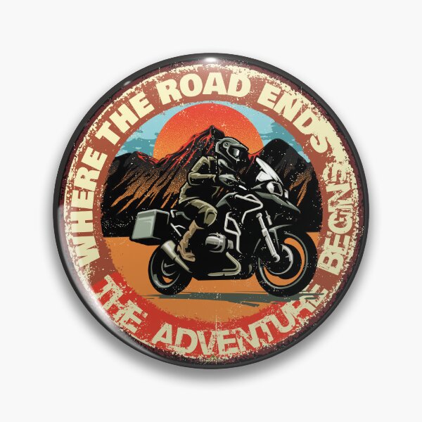 Item preview, Where the Road Ends Adventure Motorcycle Sticker T-Shirt 01 designed and sold by OuterShellUK.